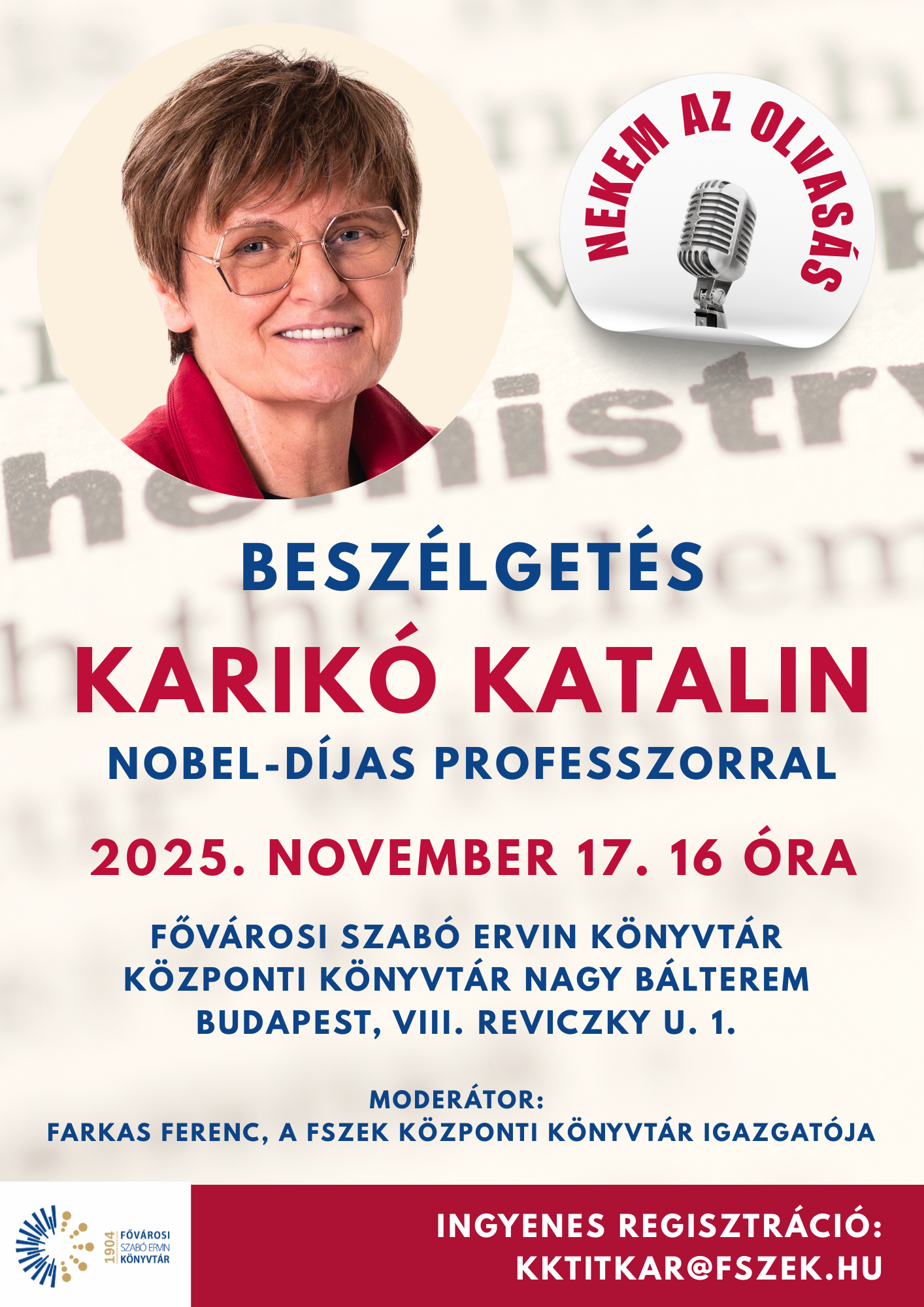 Karikó Katalin portréja a plakáton